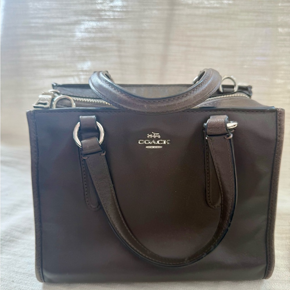 Coach Dark Brown Leather Crosby Carryall - Picture 6 of 10